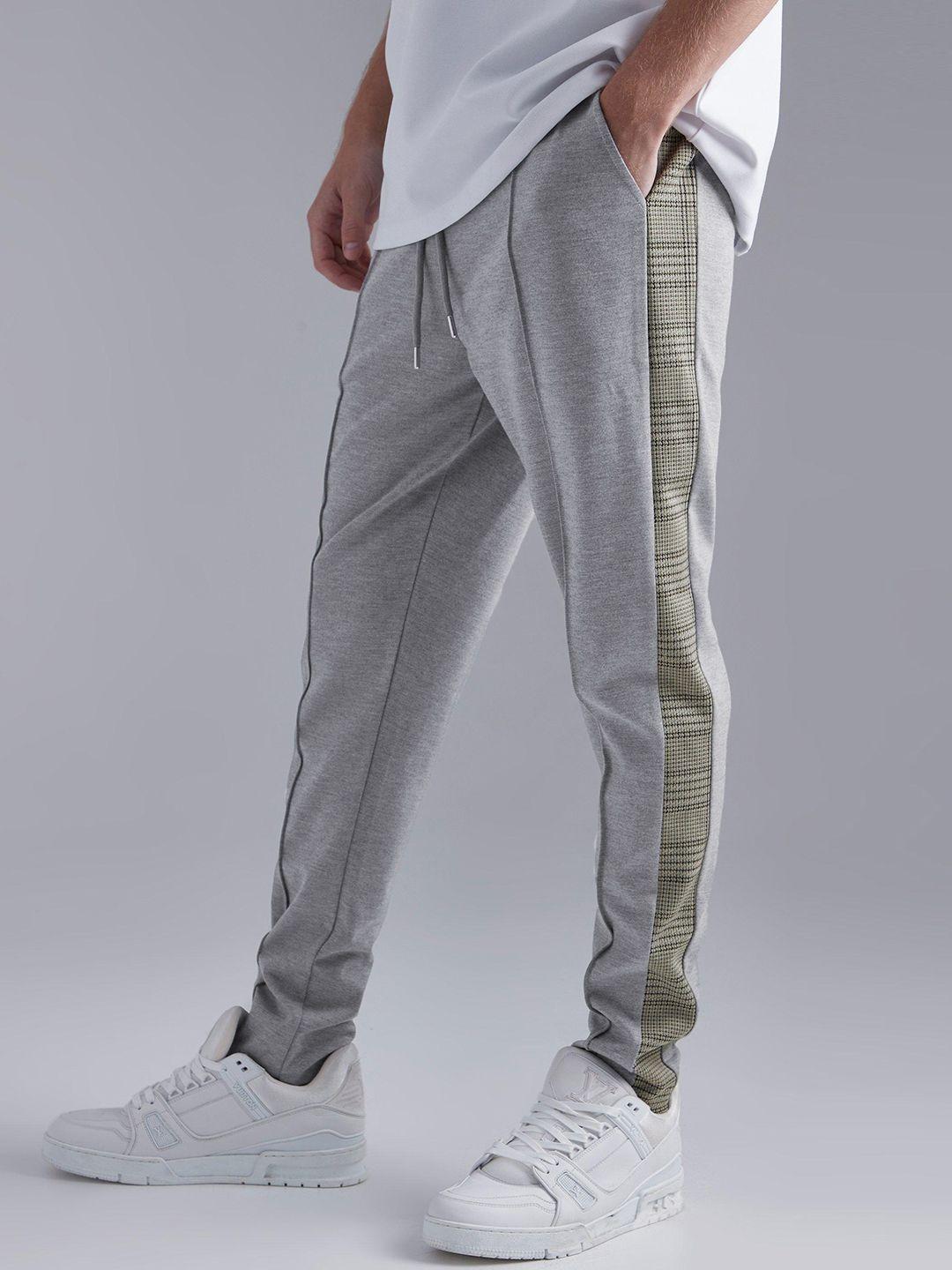 boohooman pure cotton tapered fit trousers