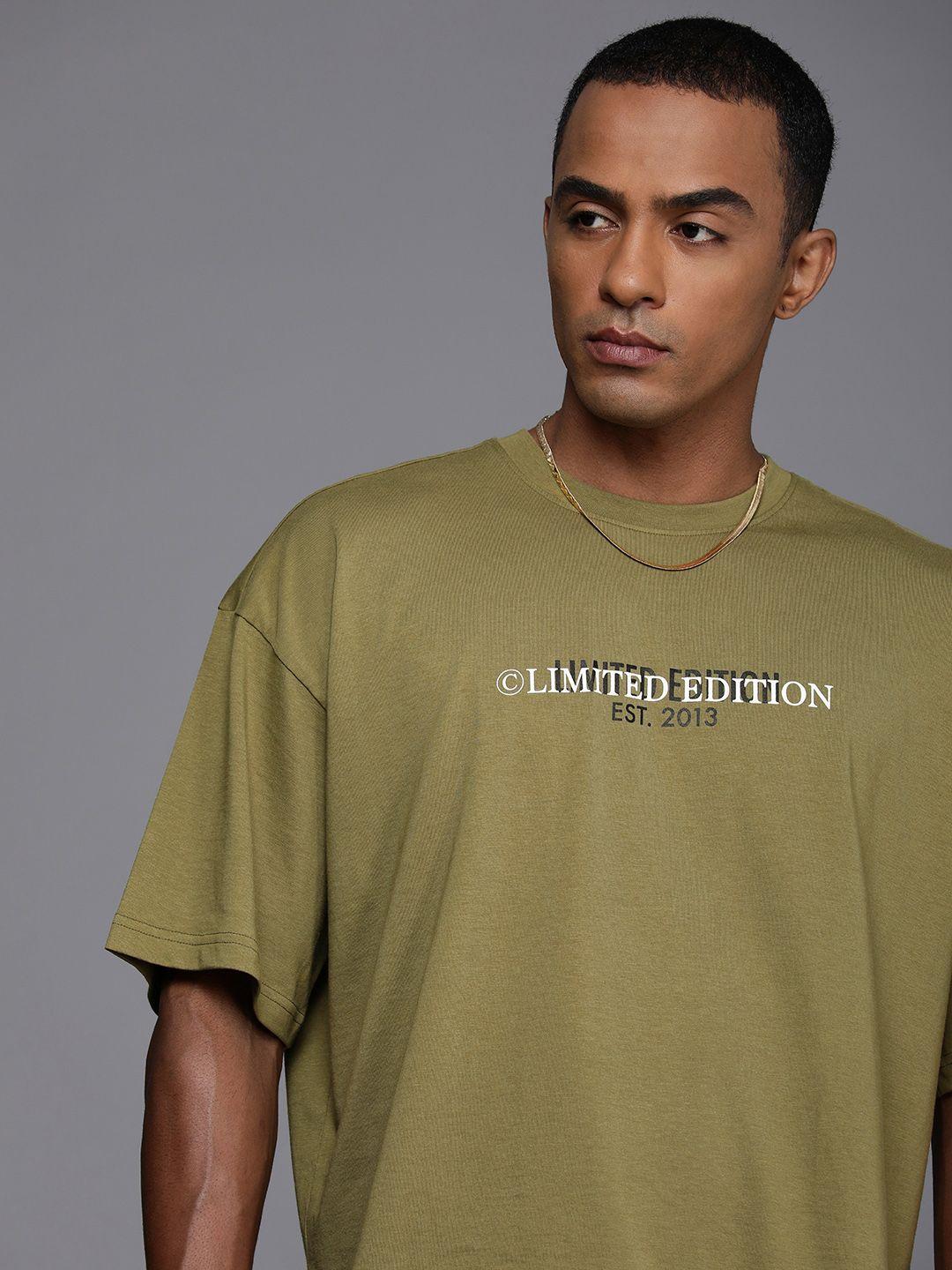 boohooman  typography printed drop-shoulder sleeves t-shirt