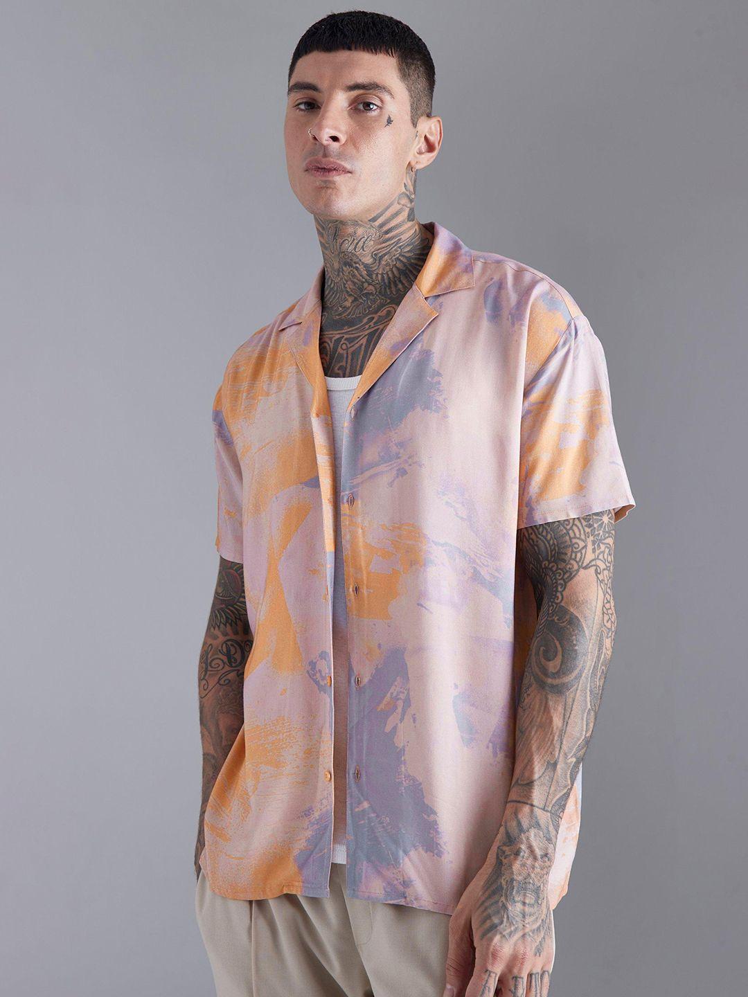 boohooman abstract printed casual shirt