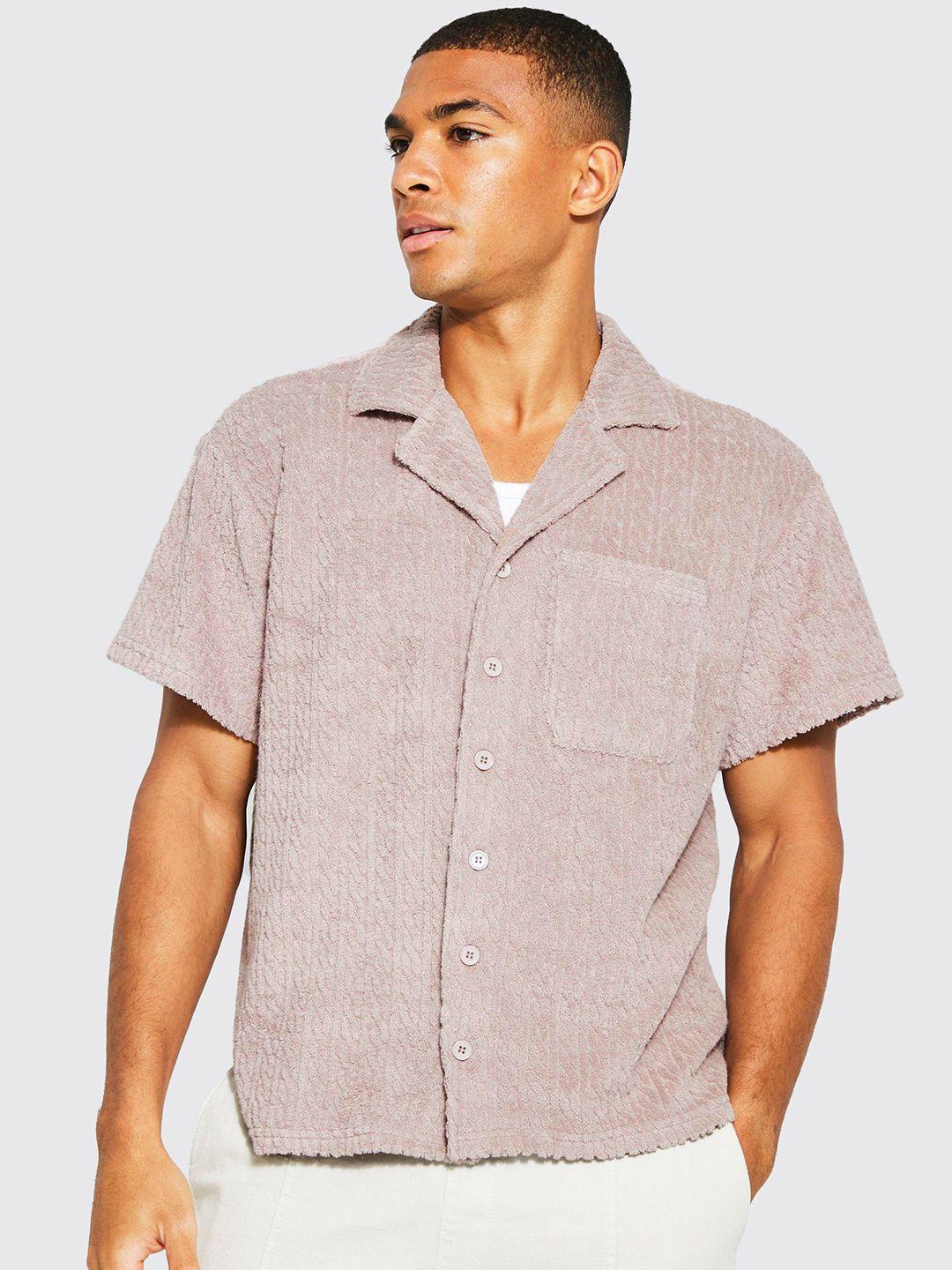 boohooman boxy jacquard shirt