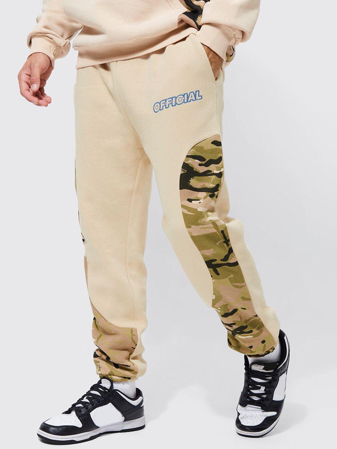 boohooman camouflage print detail regular joggers