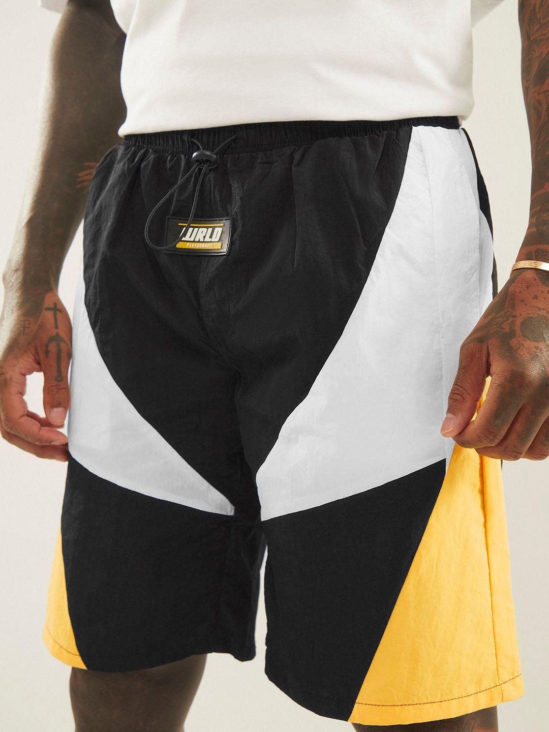 boohooman colourblocked relaxed fit shorts