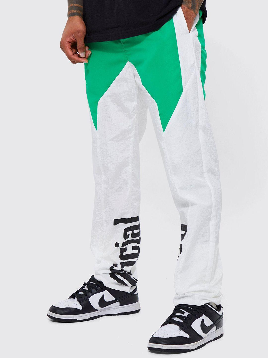 boohooman colourblocked track pants