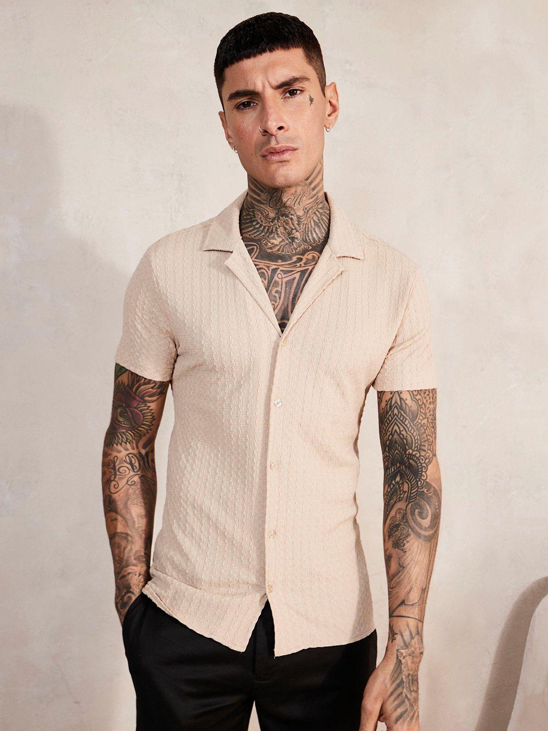 boohooman crinkled cuban collar casual shirt