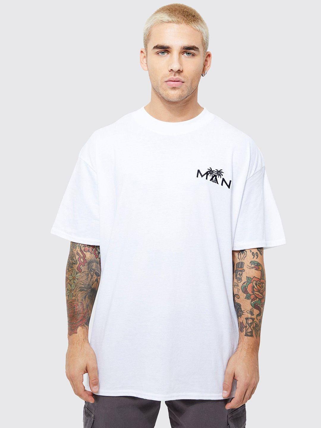 boohooman drop-shoulder sleeves pure cotton oversized t-shirt