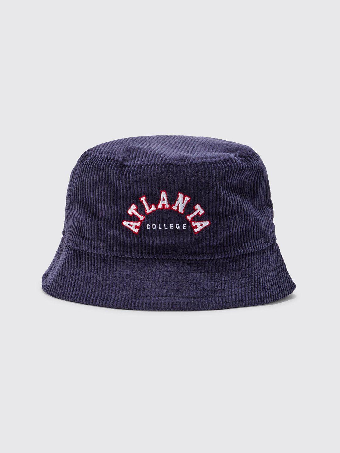 boohooman embroidered detail bucket hat with ridged effect