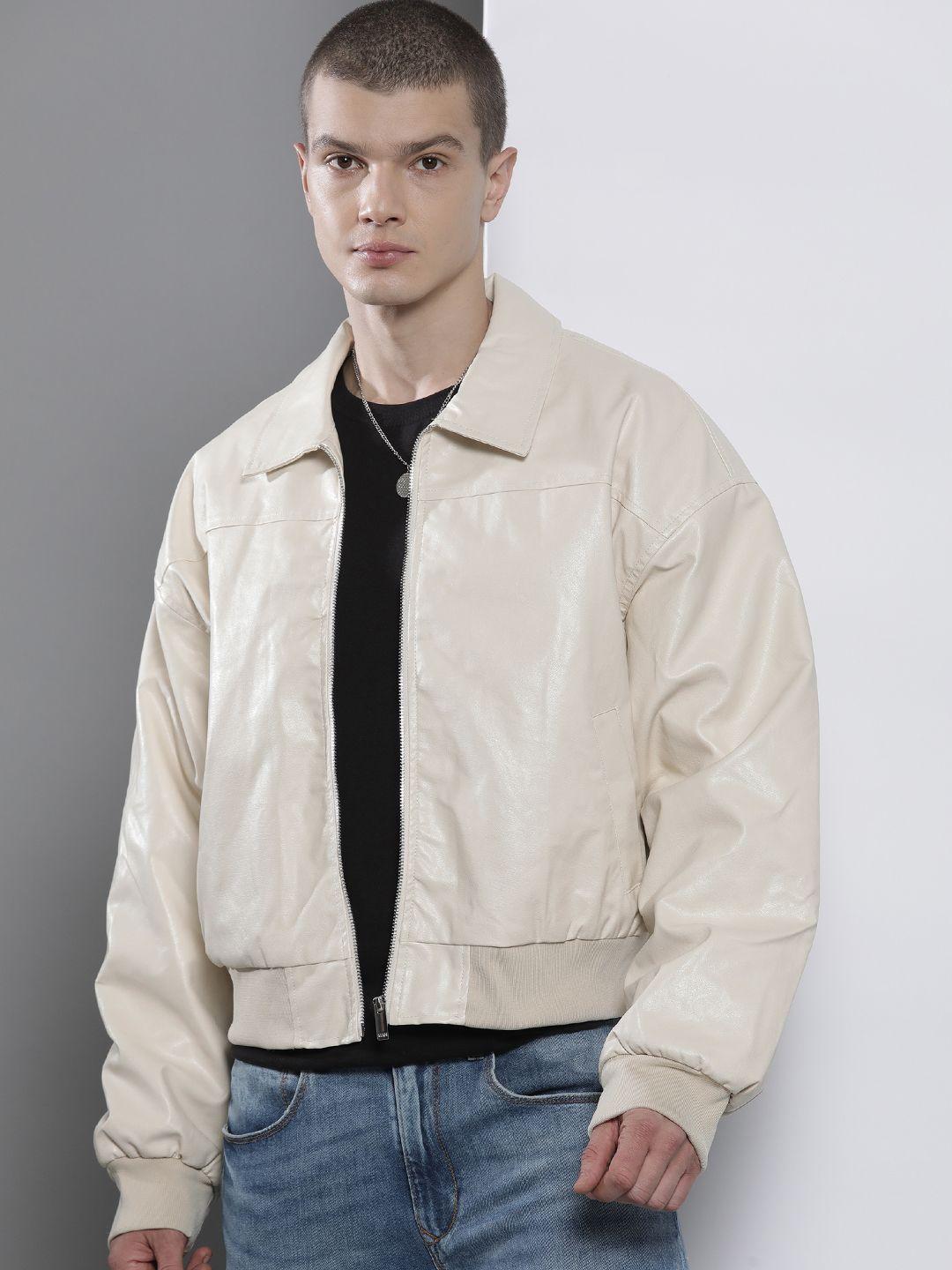 boohooman faux leather bomber jacket