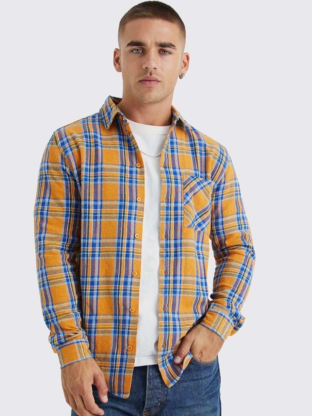 boohooman flannel tartan checked casual shirt