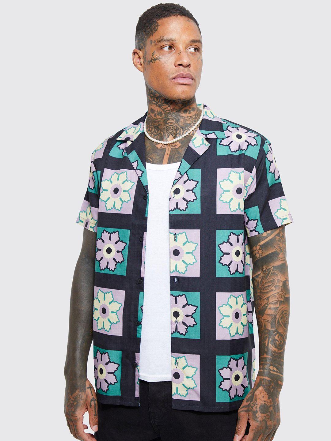 boohooman floral printed casual shirt