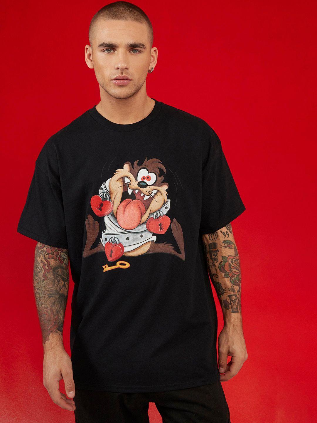 boohooman looney tunes print pure cotton oversized t-shirt