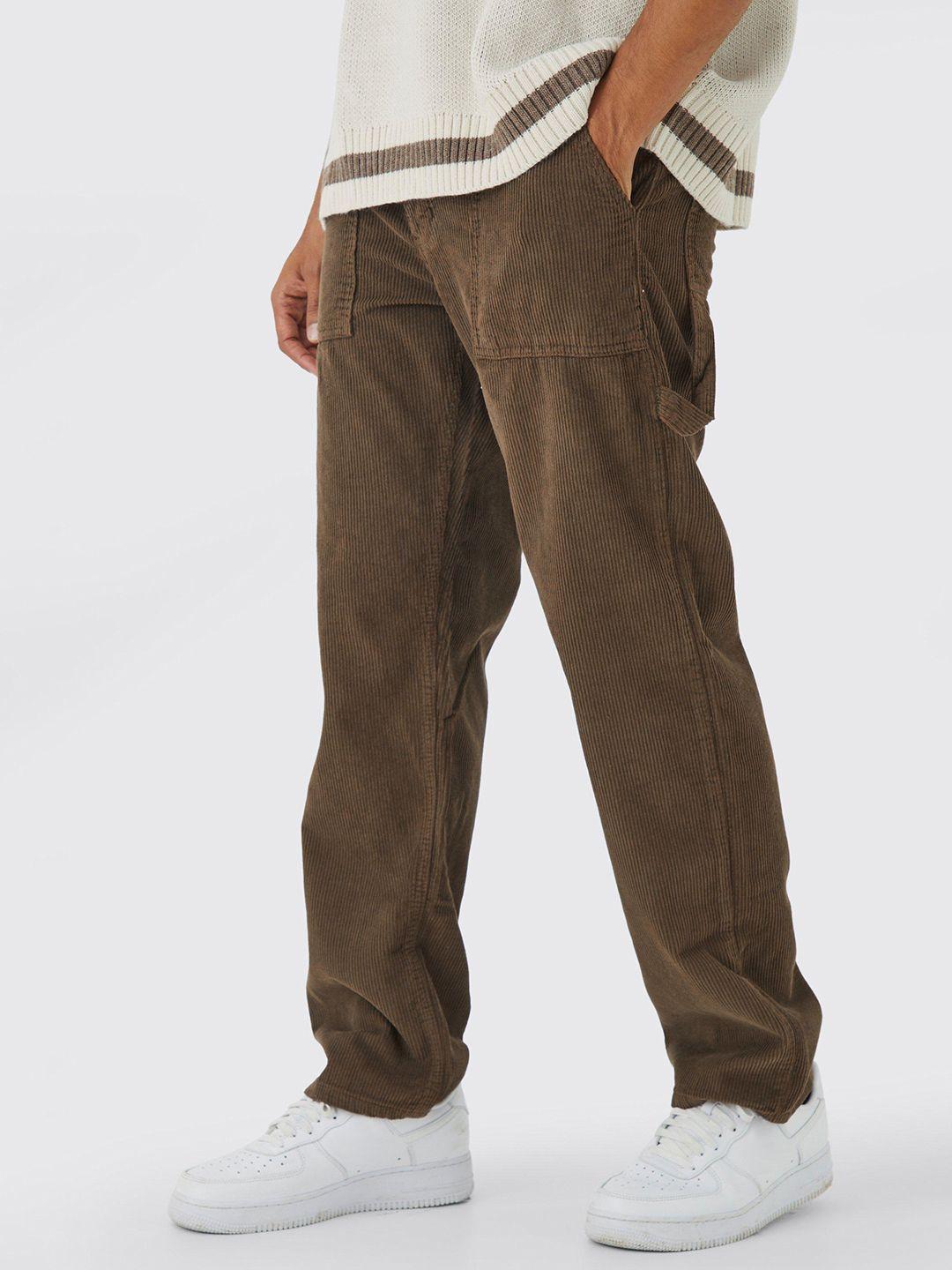 boohooman men relaxed corduroy trousers