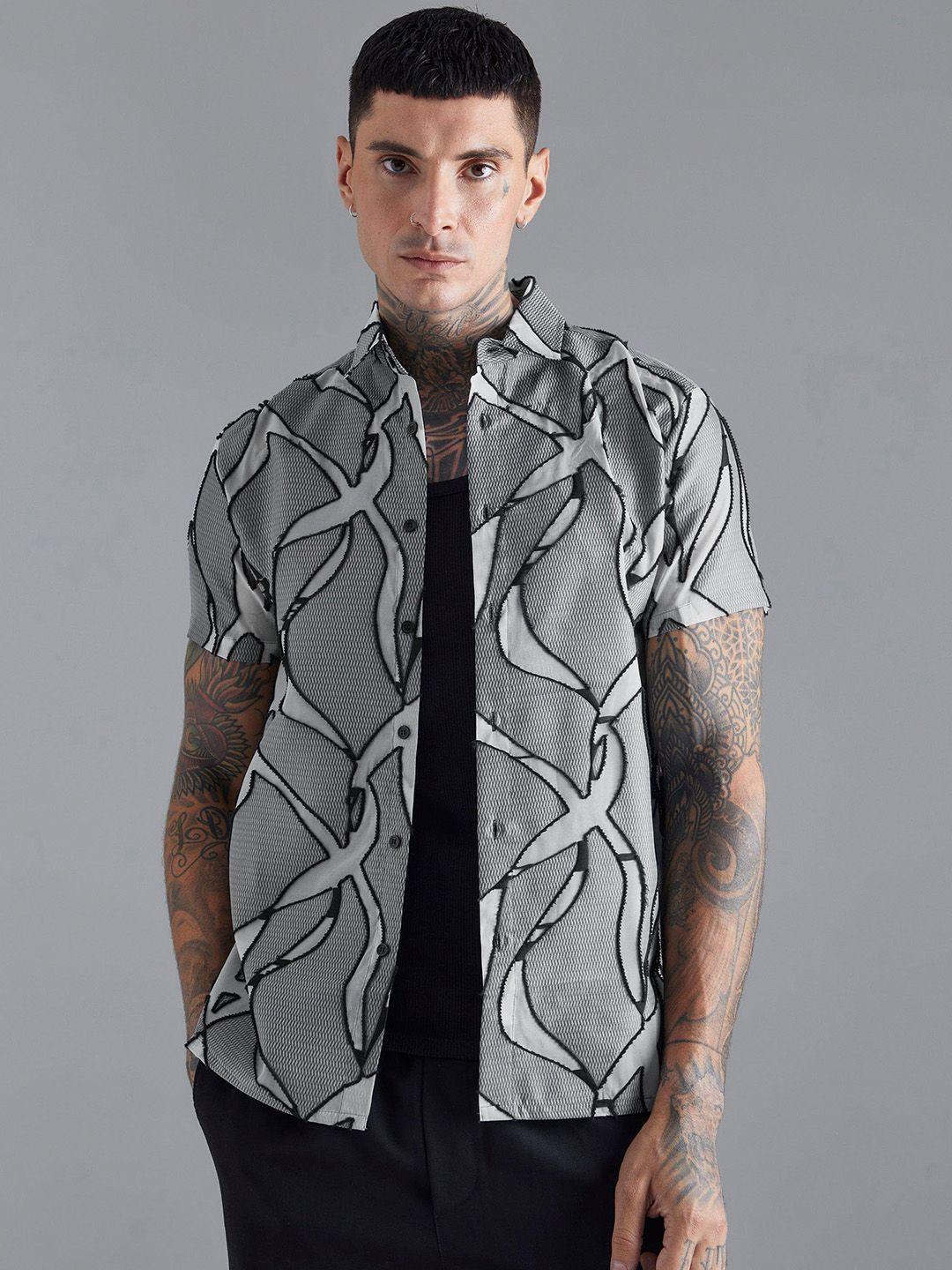 boohooman opaque printed casual shirt