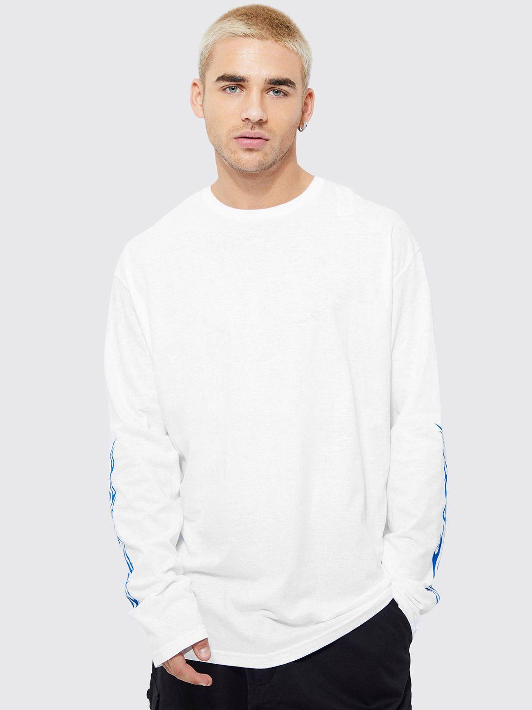 boohooman oversized drop-shoulder sleeves pure cotton longline t-shirt