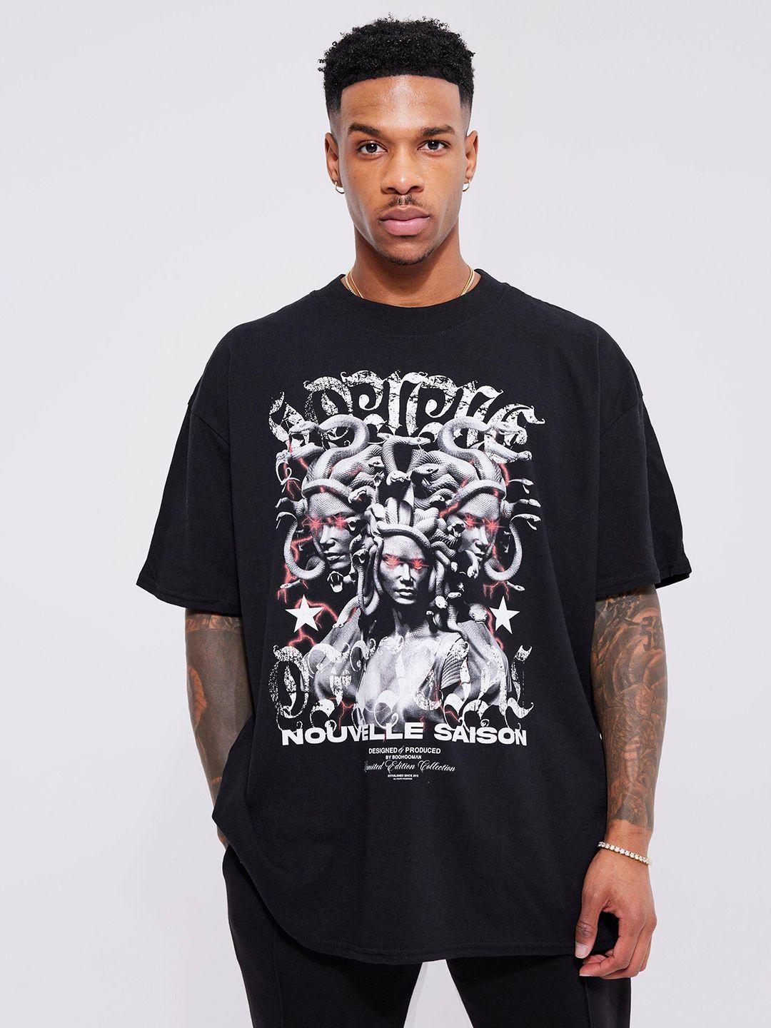 boohooman oversized medusa printed pure cotton t-shirt