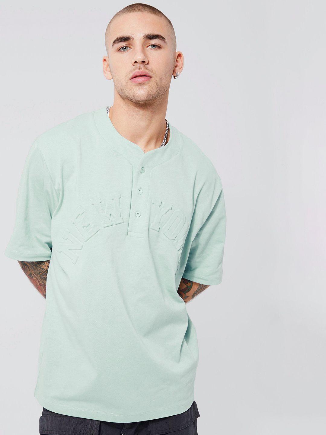 boohooman oversized typography embossed pure cotton t-shirt