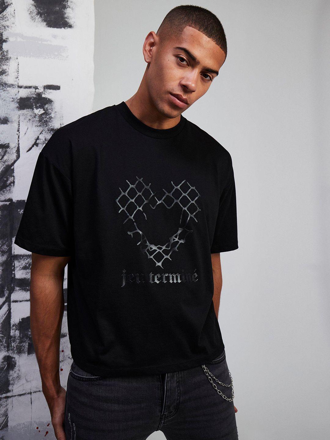 boohooman printed boxy t-shirt