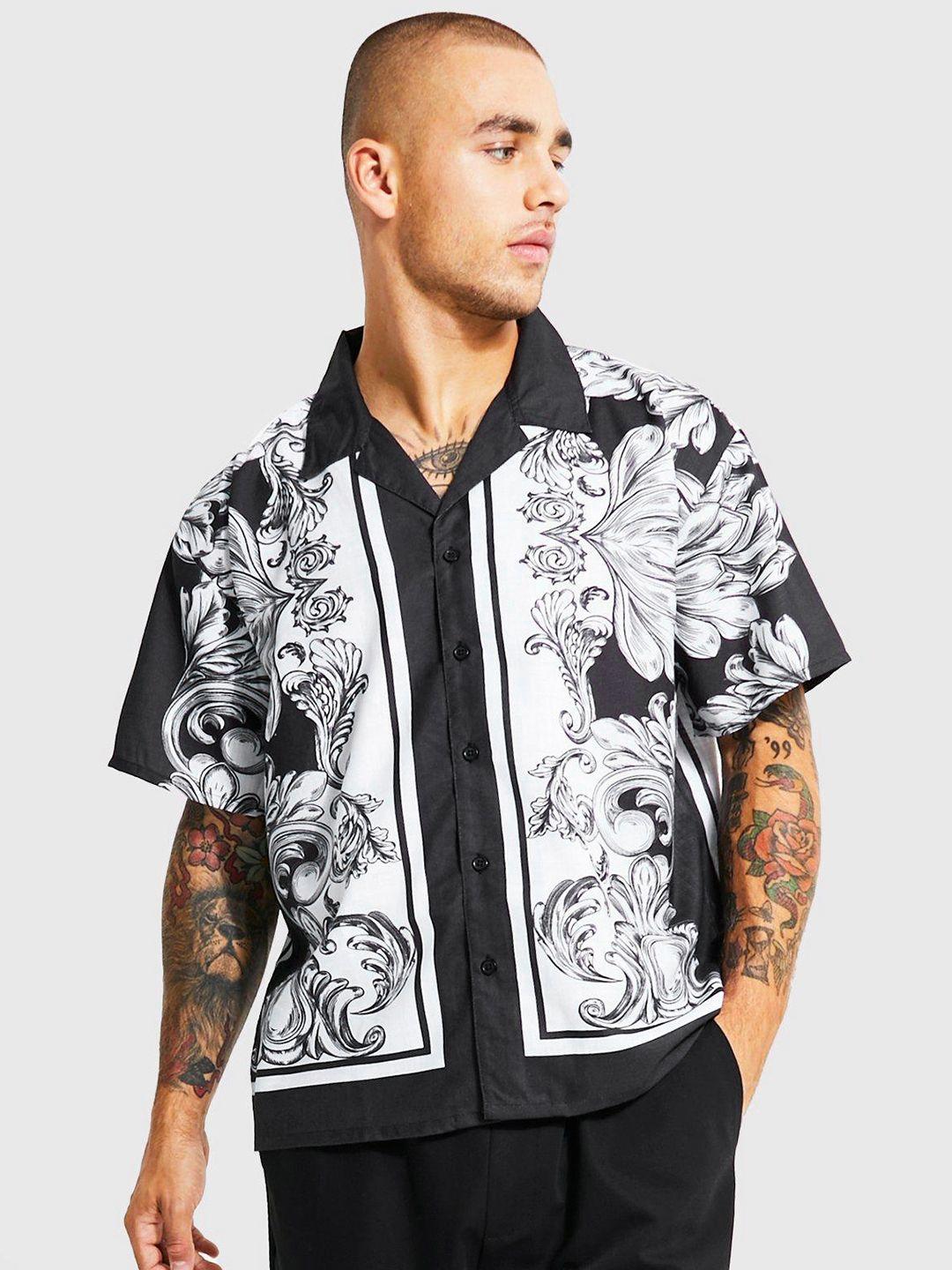 boohooman printed casual shirt