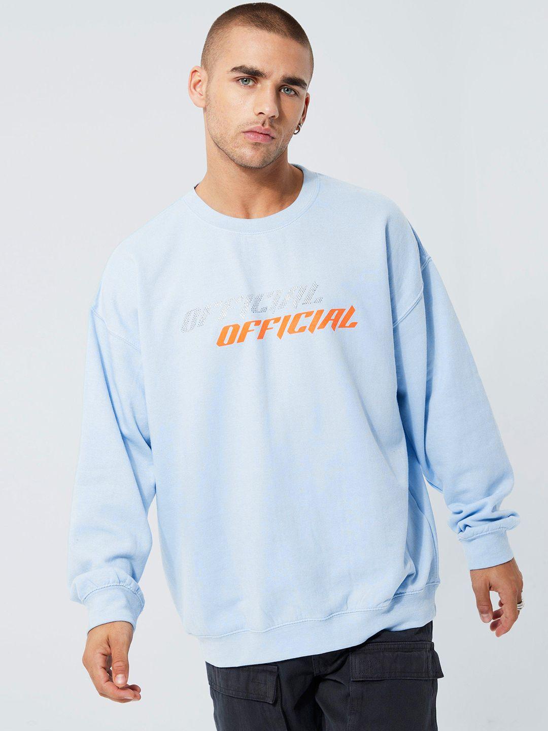 boohooman printed embellished oversized sweatshirt