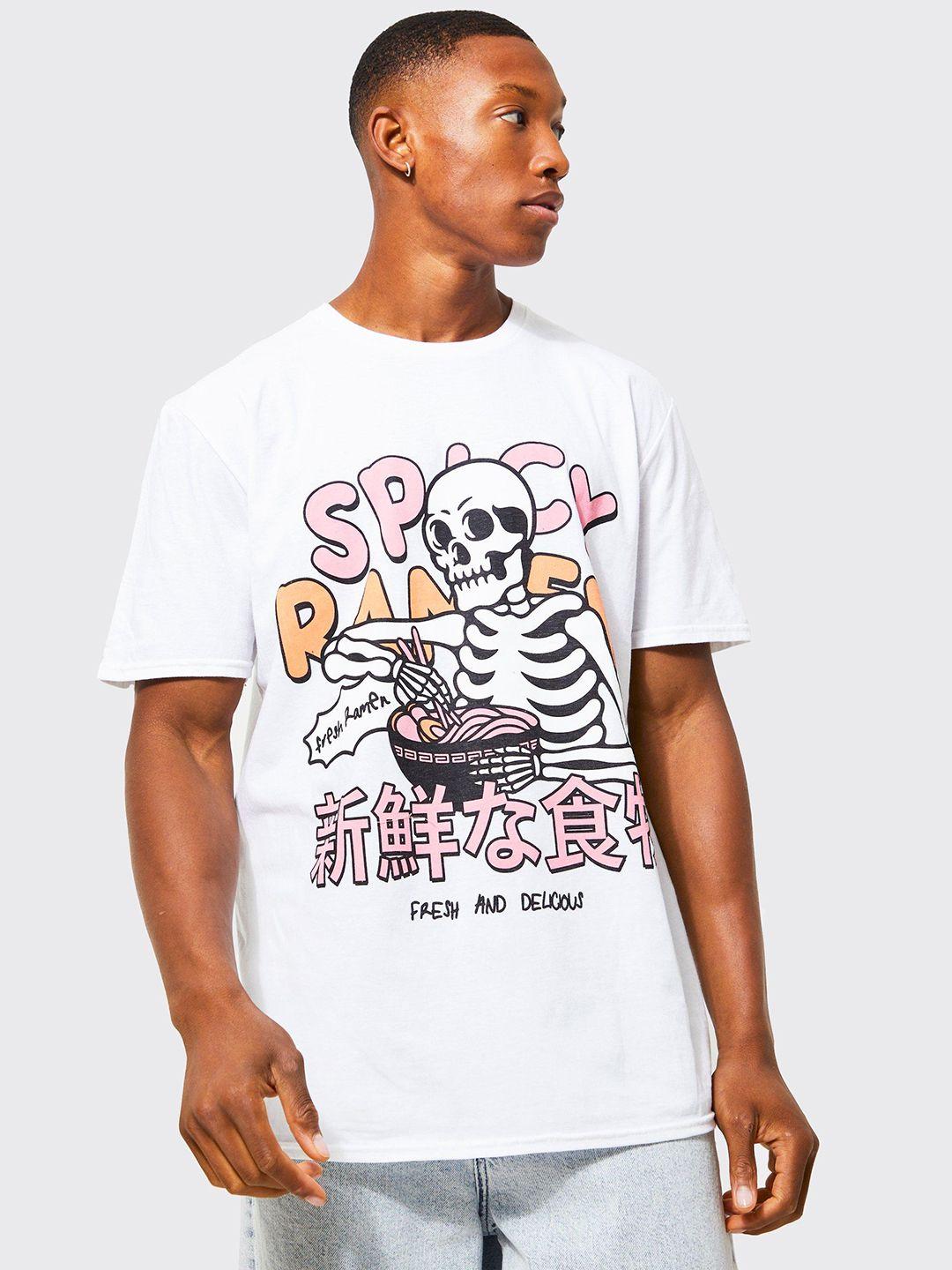 boohooman printed pure cotton oversized t-shirt