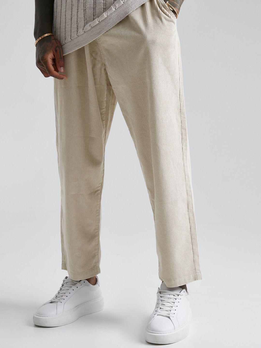 boohooman pure cotton corduroy trousers