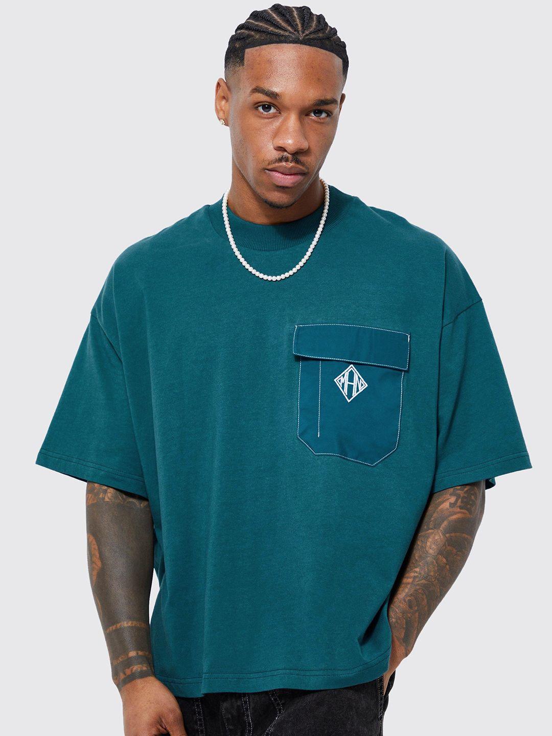 boohooman pure cotton pocket oversized t-shirt