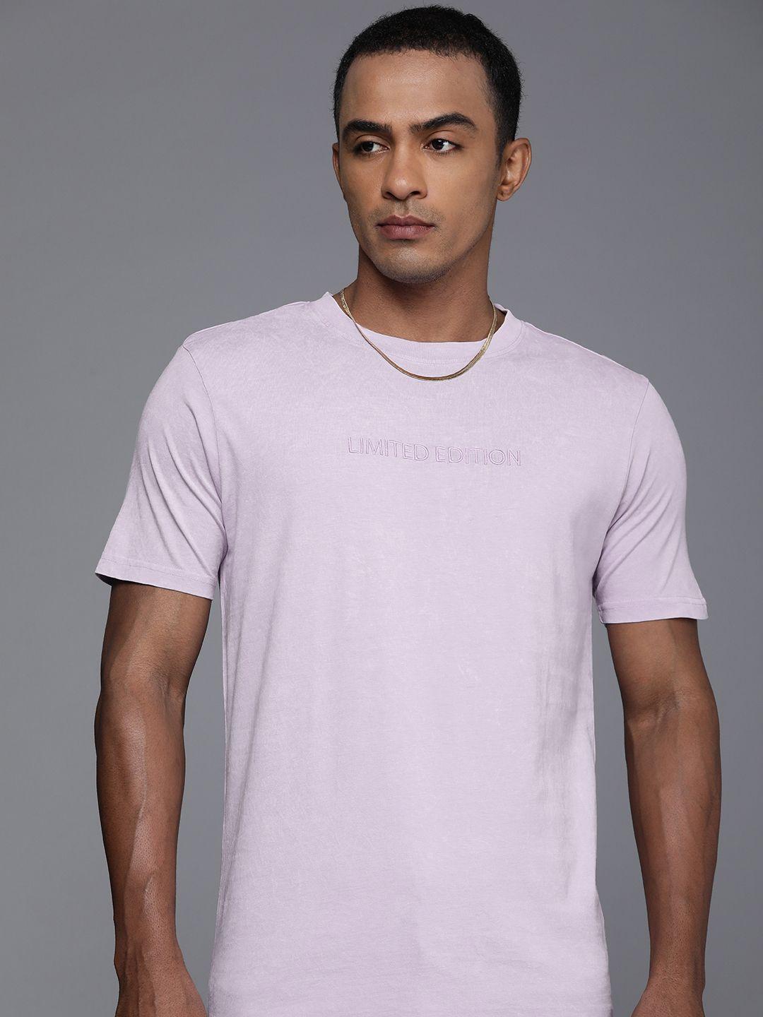 boohooman pure cotton typography embroidered casual t-shirt