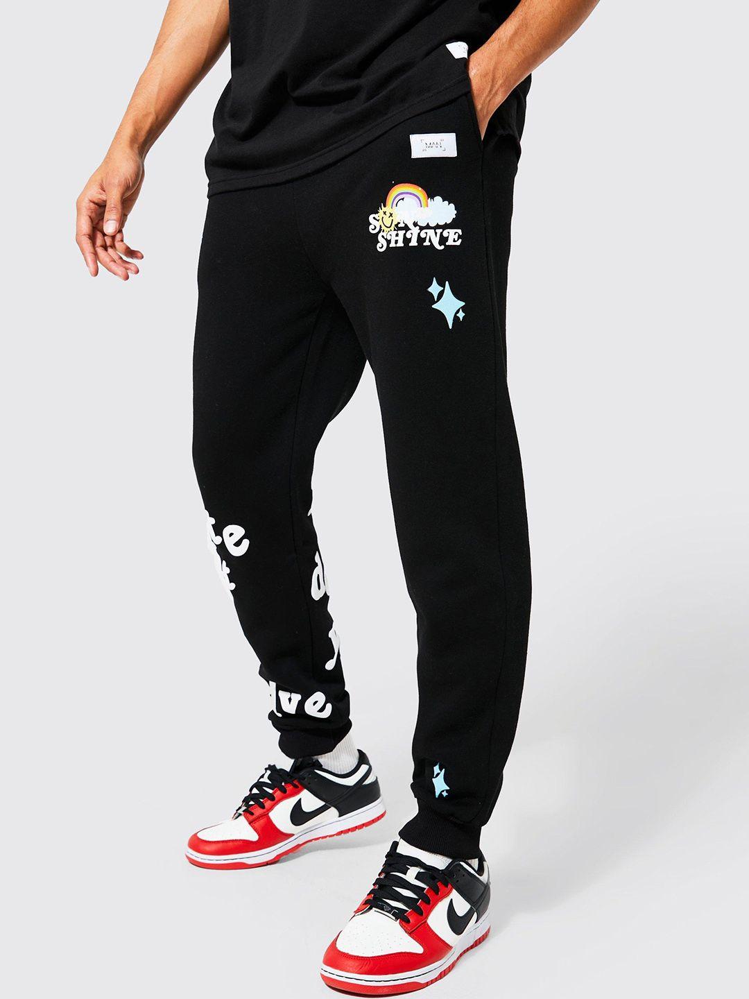 boohooman regular fit wellness graphic joggers