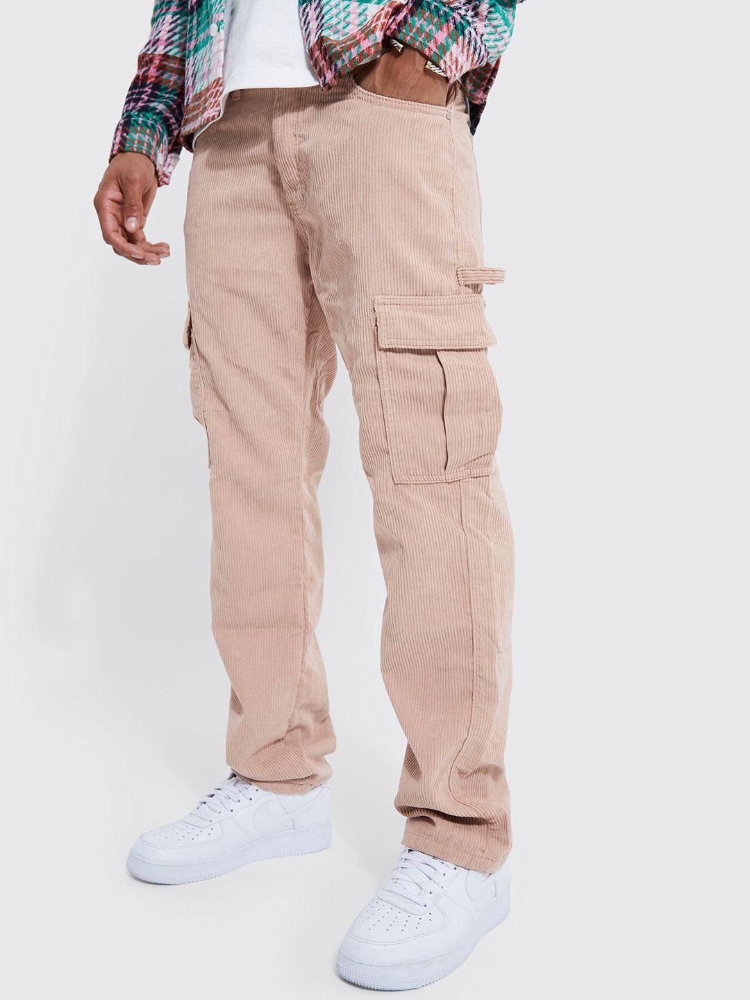 boohooman relaxed fit corduroy cargos trousers