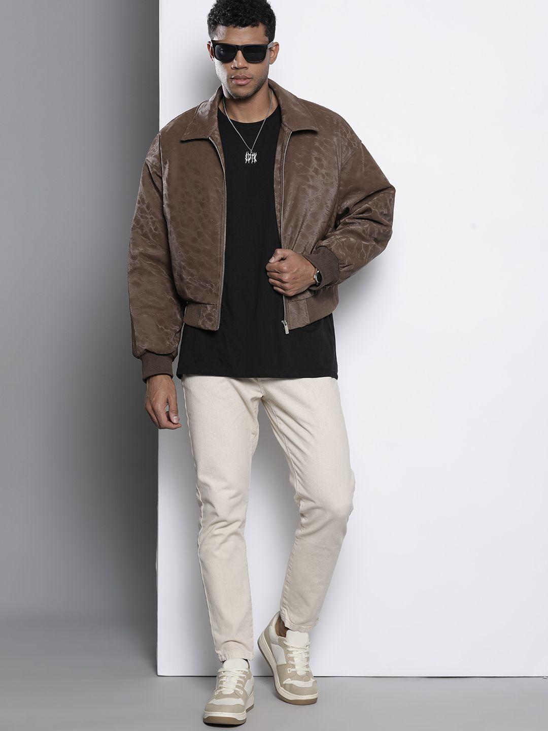 boohooman self-design pu boxy bomber jacket