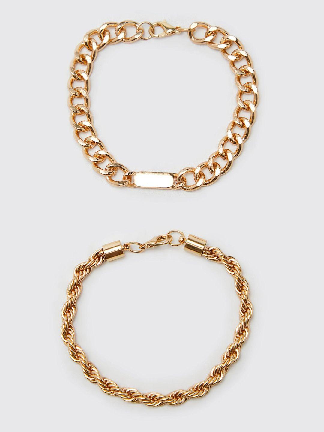 boohooman set of 2 link bracelet