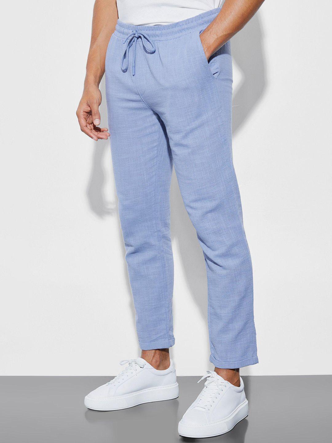 boohooman slim cropped trousers