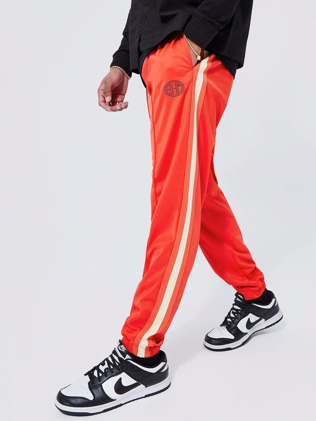 boohooman slim fit joggers with side stripes