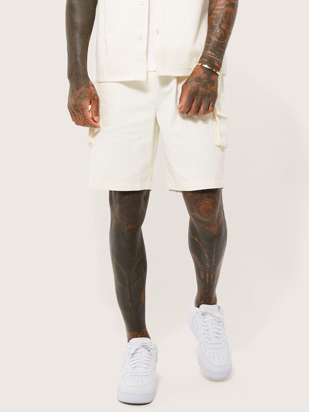 boohooman straight fit utility cargo shorts