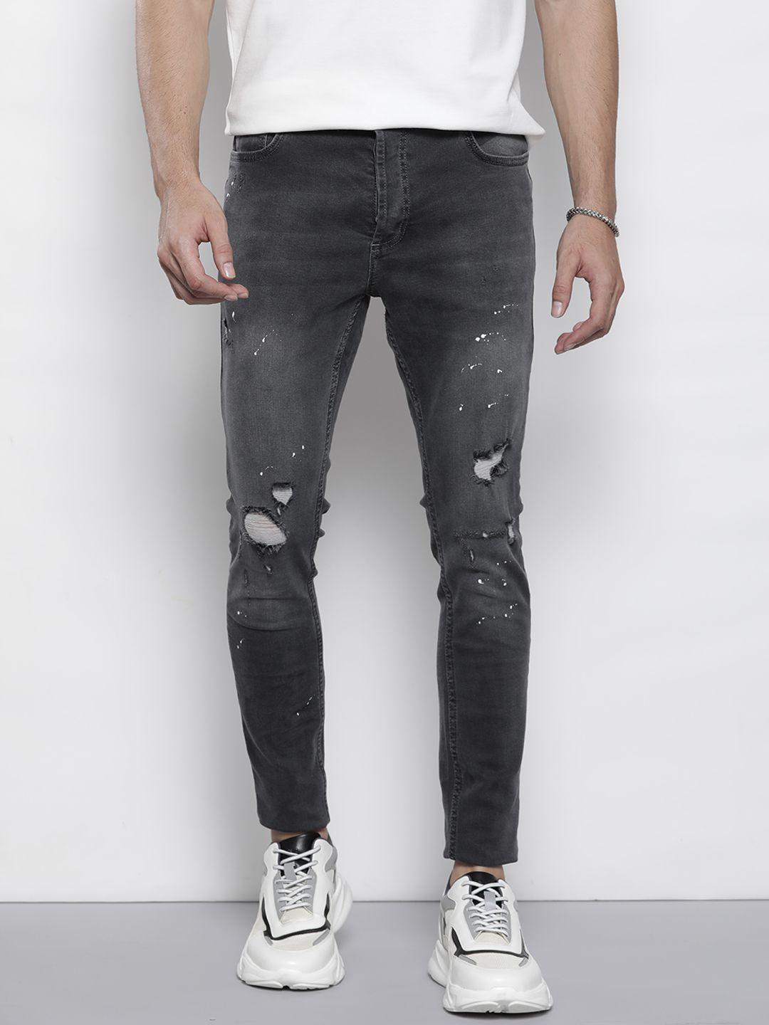 boohooman super skinny fit mildly distressed light fade jeans