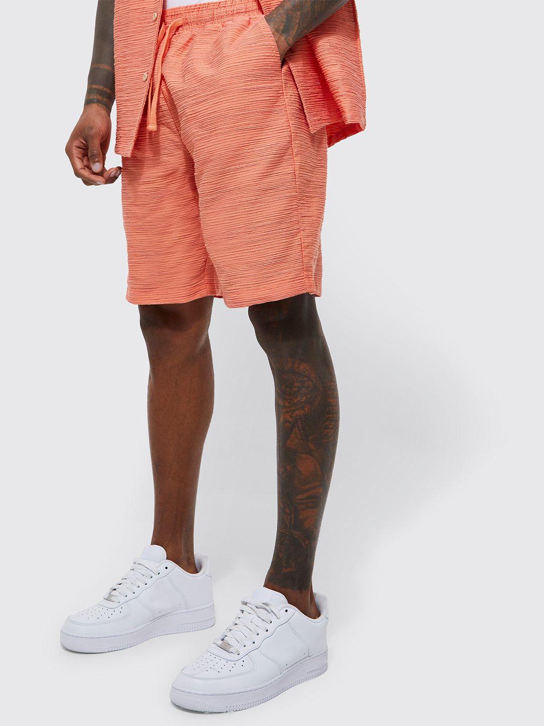 boohooman textured regular fit shorts