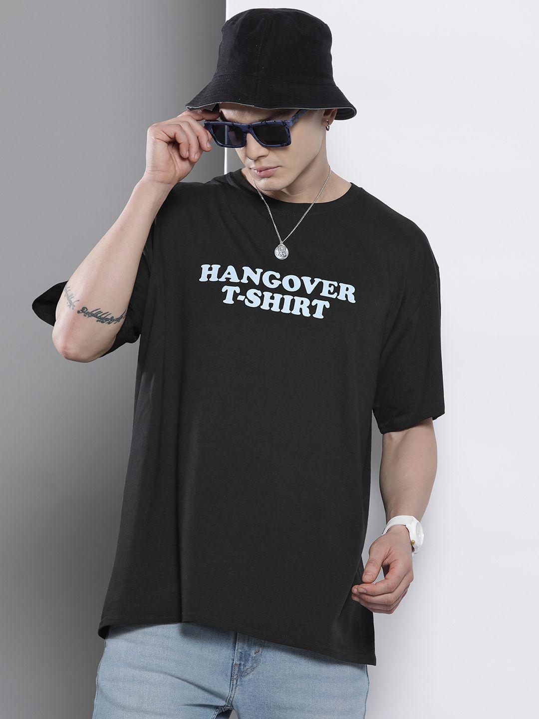 boohooman typography detailed drop-shoulder sleeves oversize pure cotton t-shirt