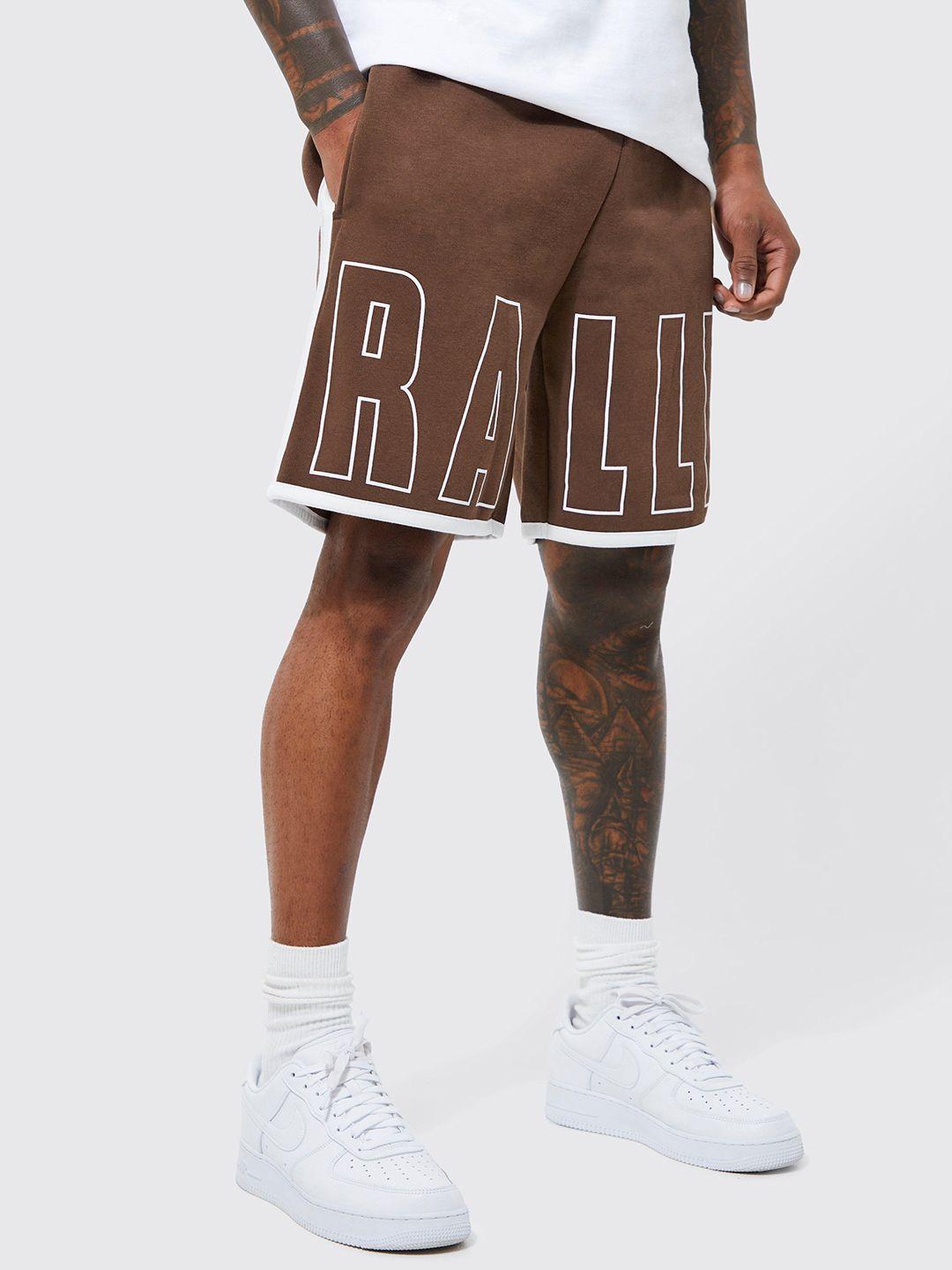 boohooman typography printed loose fit shorts