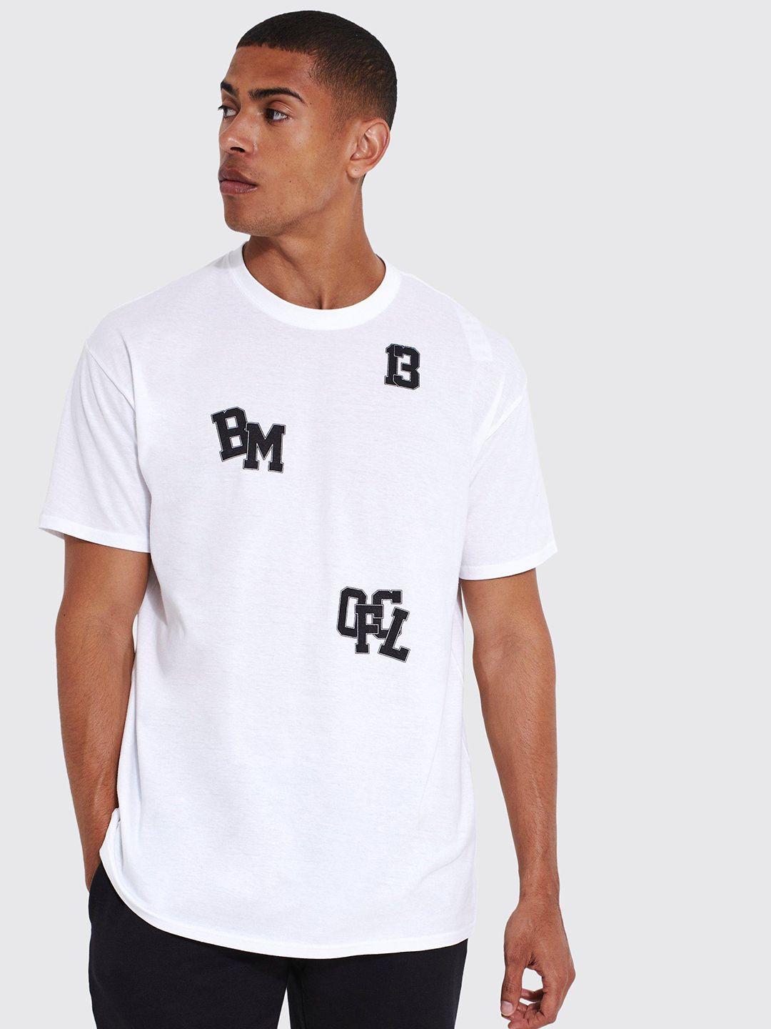 boohooman typography printed pure cotton oversized t-shirt