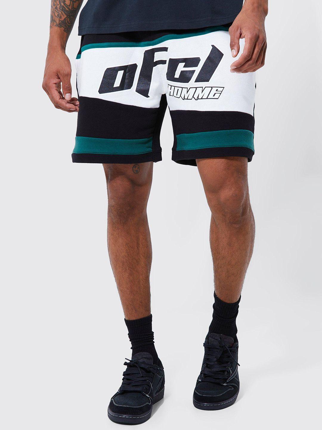 boohooman typography printed regular shorts