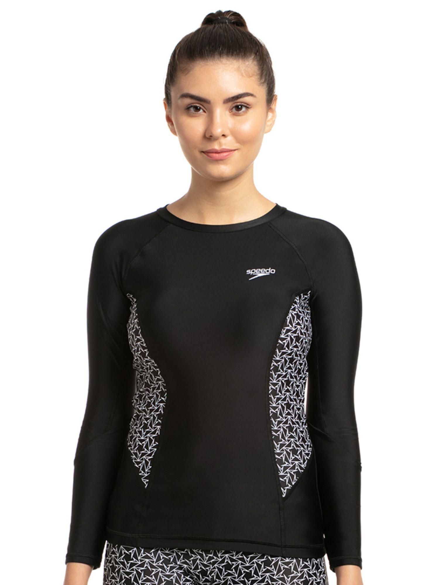 boomstar allover long sleeve sun top - black