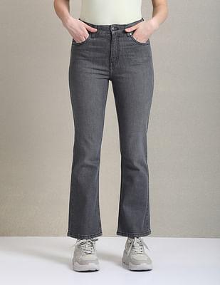 boot cut fit grey jeans