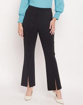 boot fit trousers with elasticated waist