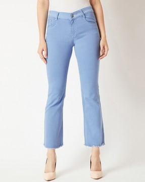 bootcut jeans with frayed hems