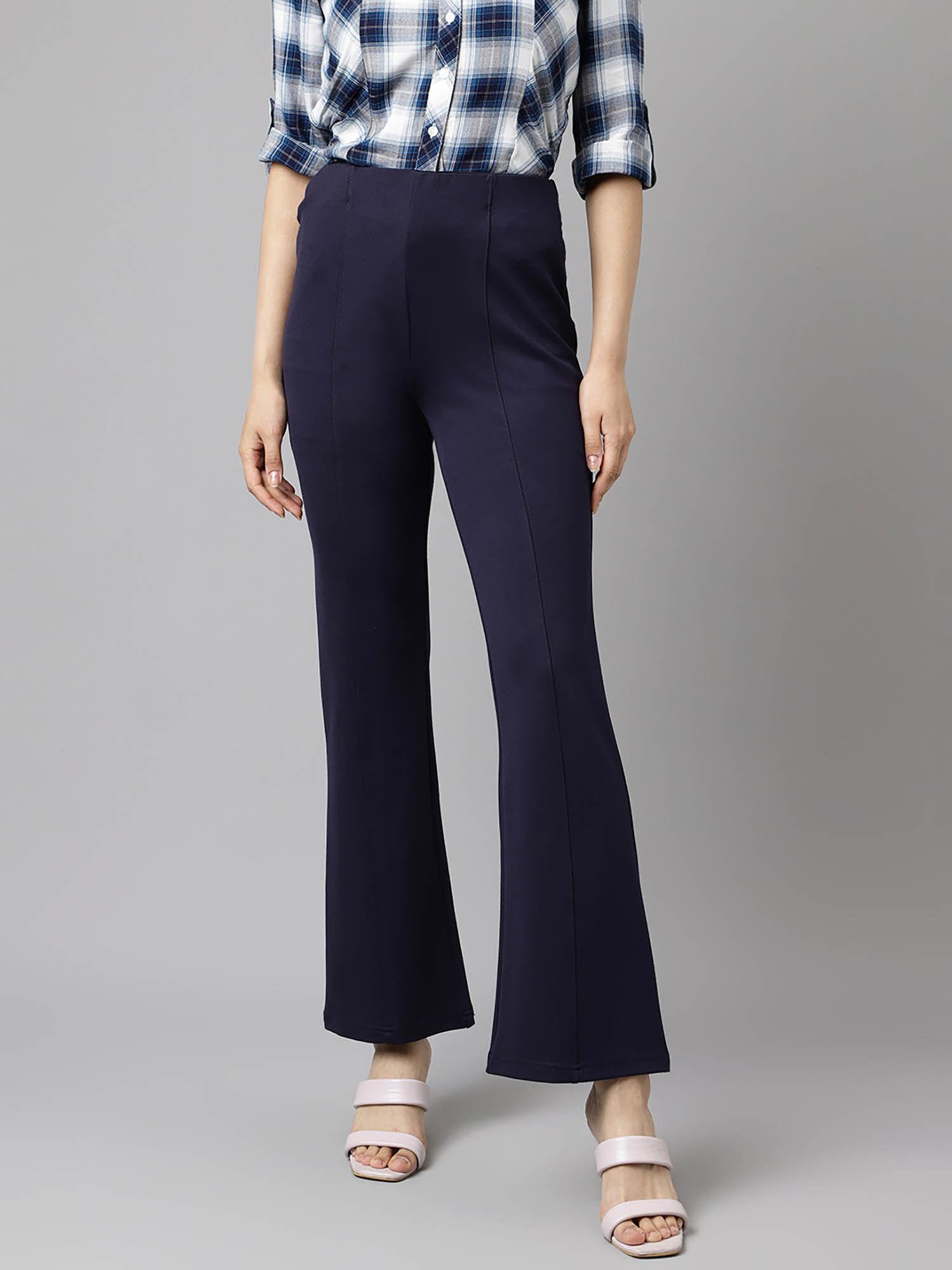 bootcut navy blue color pant