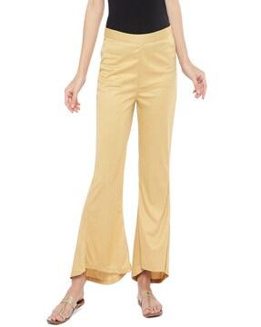 bootcut pants with elasticated waistband