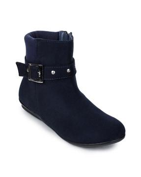 boots with buckle fastening