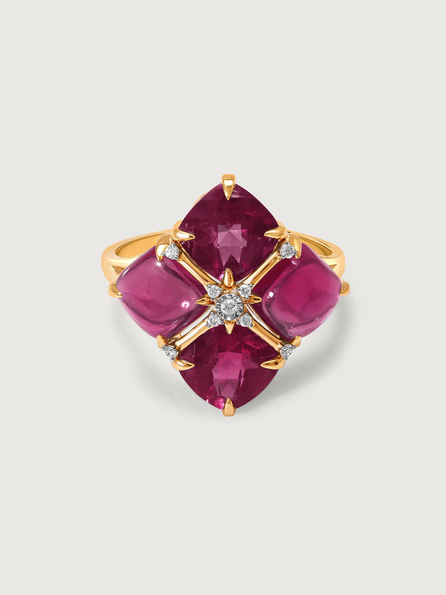 bordeaux bling 14kt diamond & ruby finger ring (14)