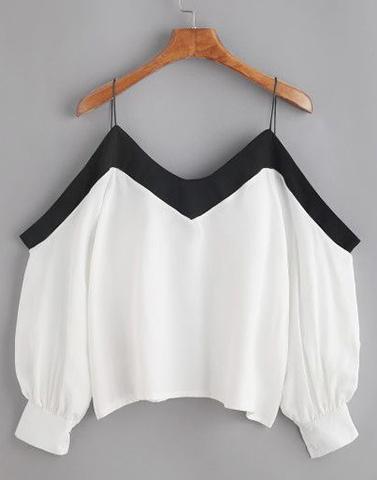 borderline black cold shoulder top