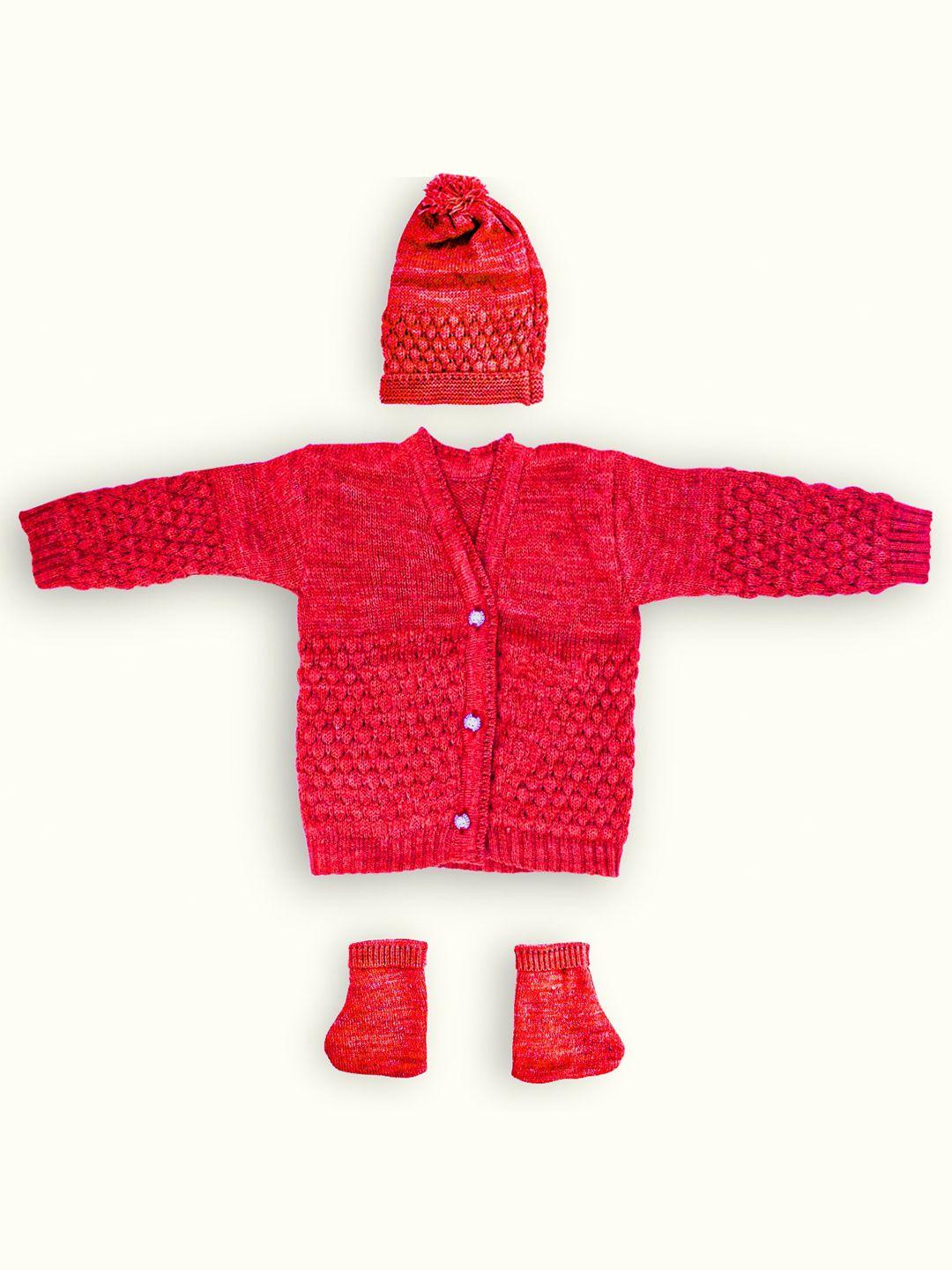 born babies unisex kids red cable knit cardigan