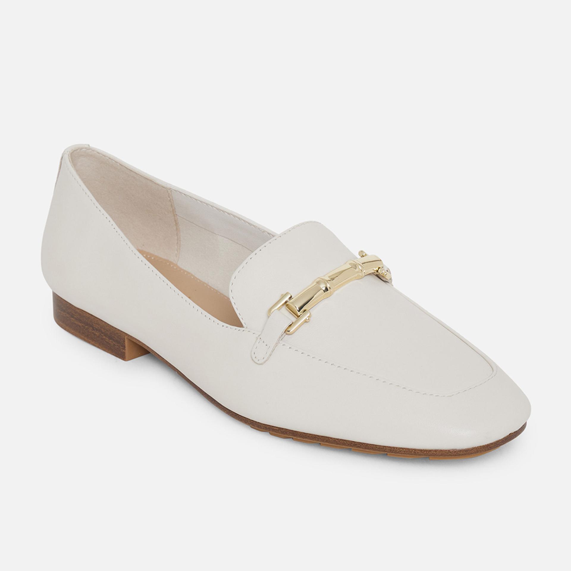 boska solid white loafers